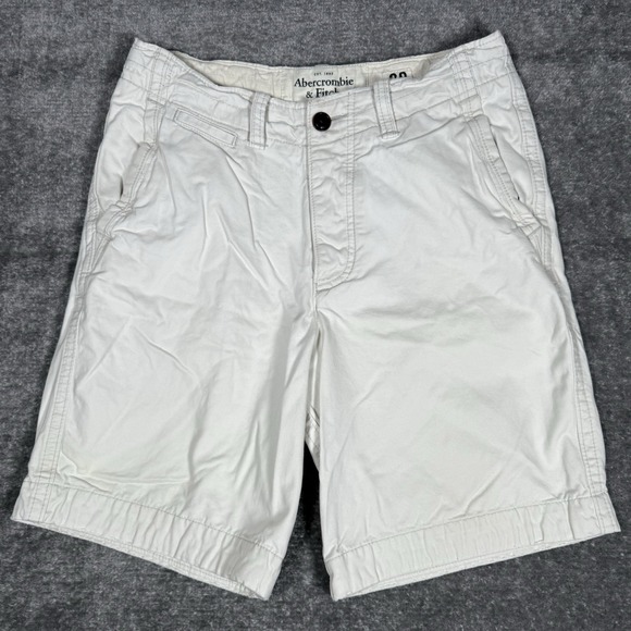 Abercrombie‎ & Fitch Cargo Shorts Men's 30 Beige Heavy Cotton Relaxed - Picture 1 of 9